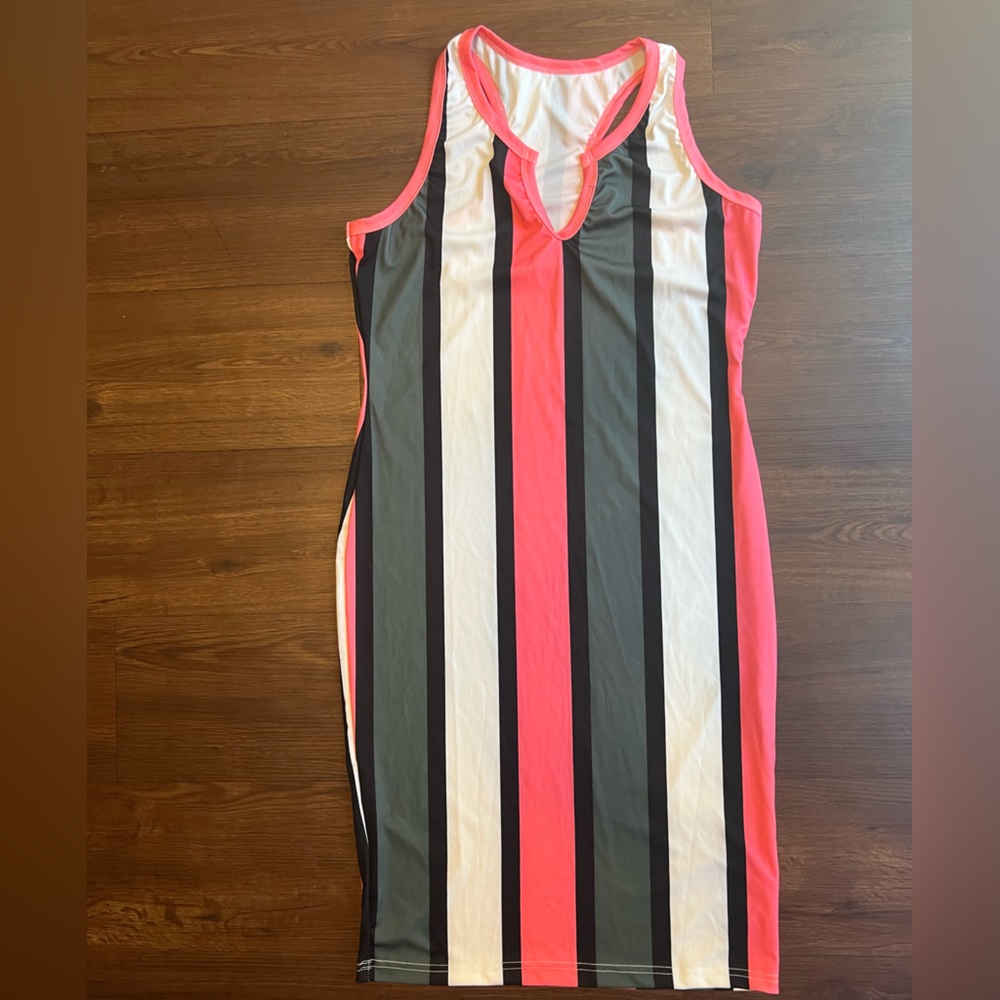 Striped Body-con Mid-length 🌸🌺 Tank-top Dress
